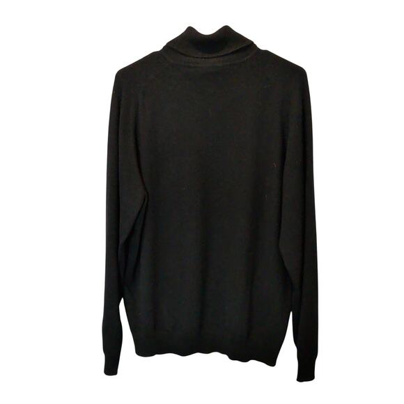 Tasso Elba Men's Sz L Black 100% Fine Cashmere Turtle Neck Sweater Soft Luxe - Picture 4 of 4